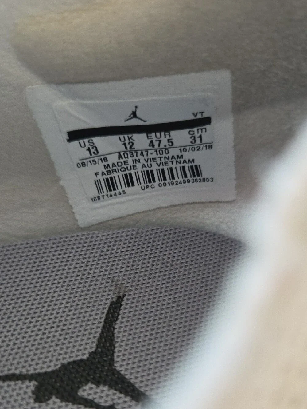 Jordan Men's White and Gray Athletic Sneakers